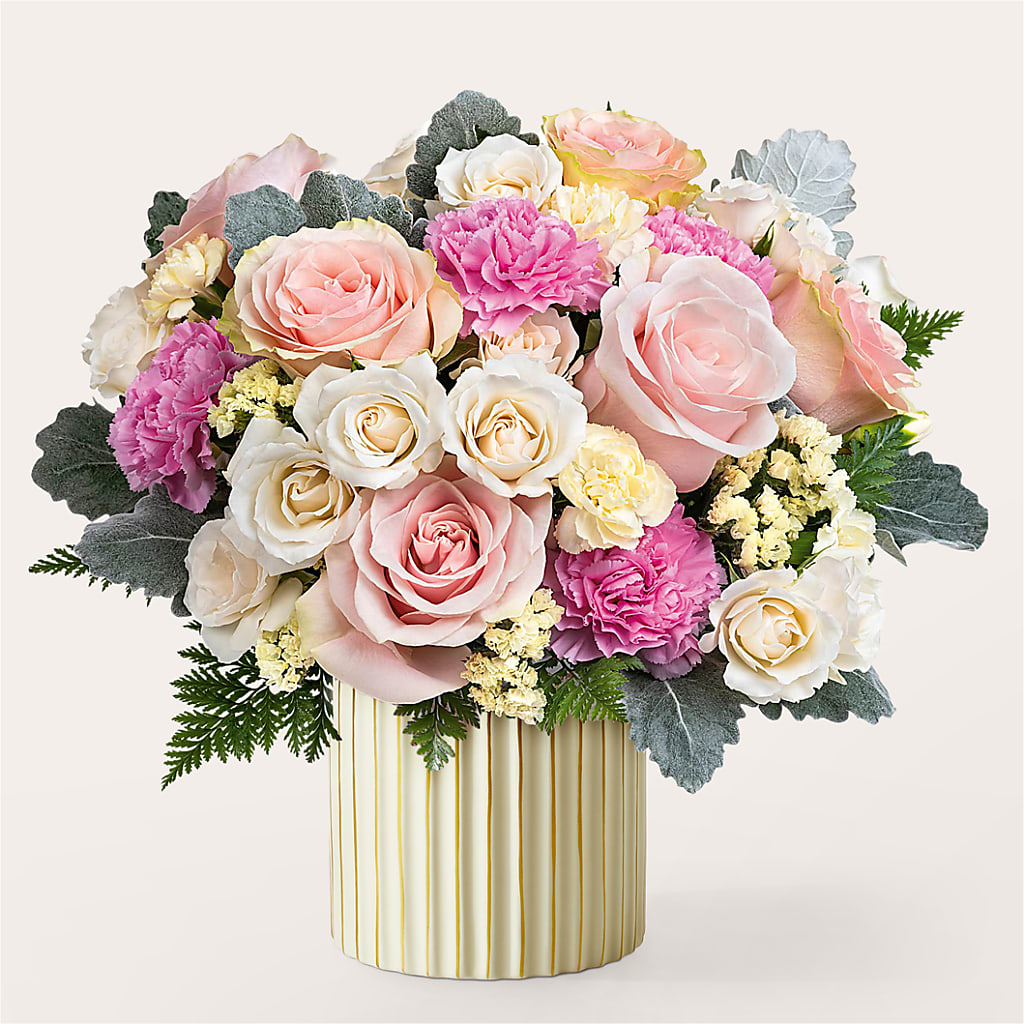 Blissful Moments Bouquet with Ivory Vase – A Touch Of Gracious Living, Salem OH