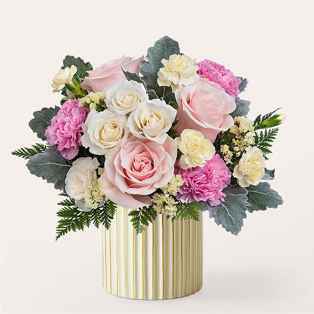 Blissful Moments Bouquet with Ivory Vase – A Touch Of Gracious Living, Salem OH