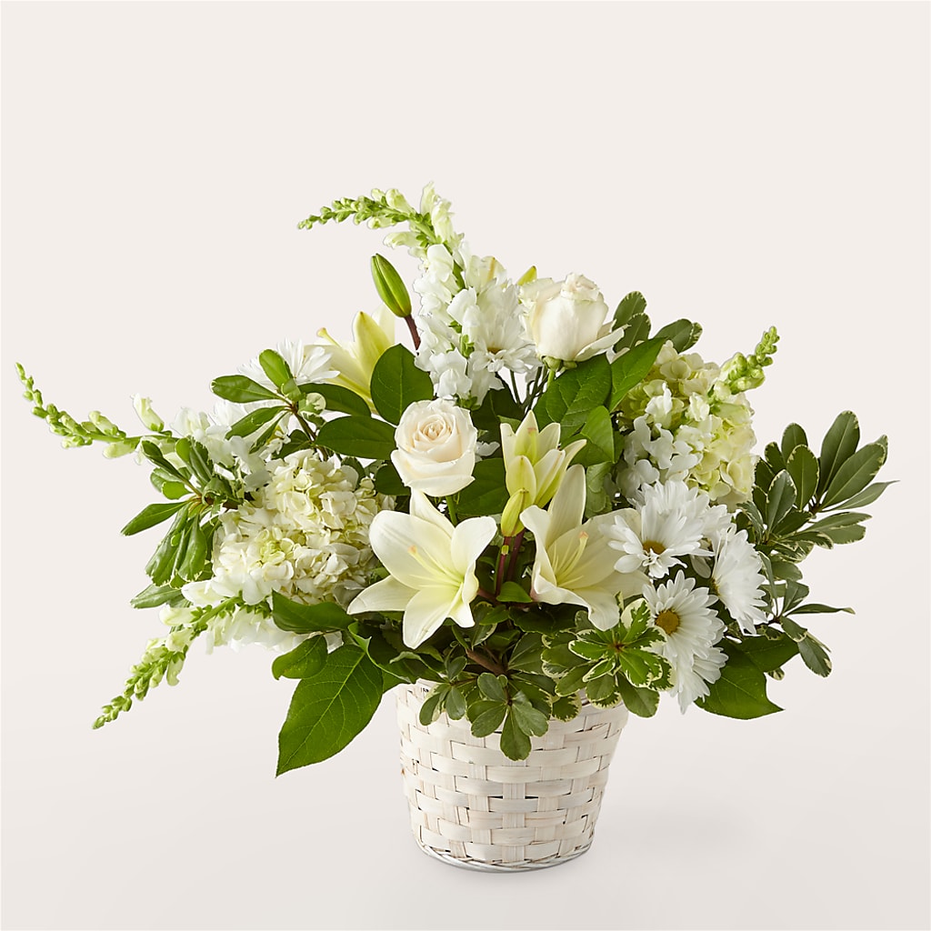 Ivory Elegance Floral Basket – A Touch Of Gracious Living, Salem OH