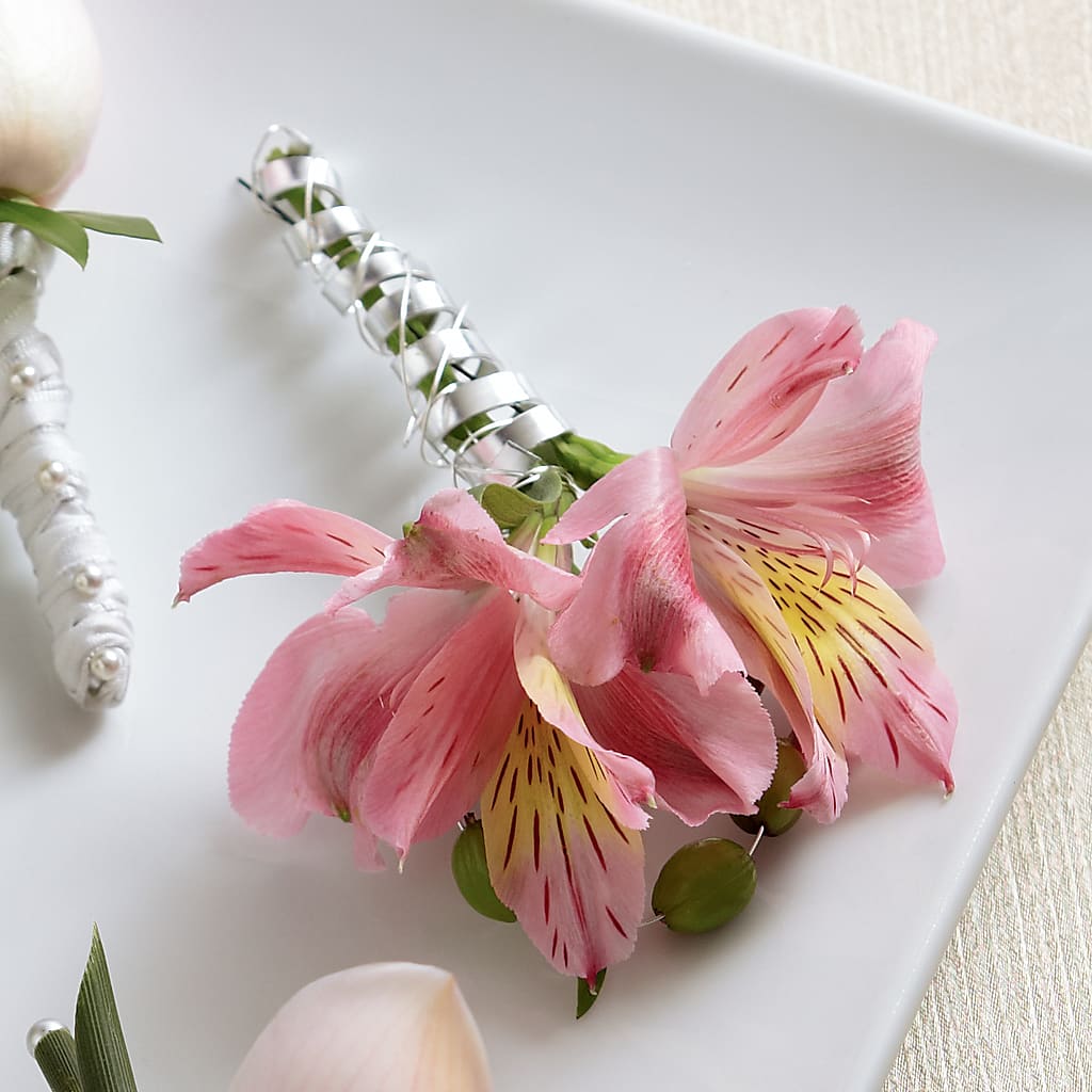 Pink Peruvian Lily Boutonniere – A Touch Of Gracious Living, Salem OH