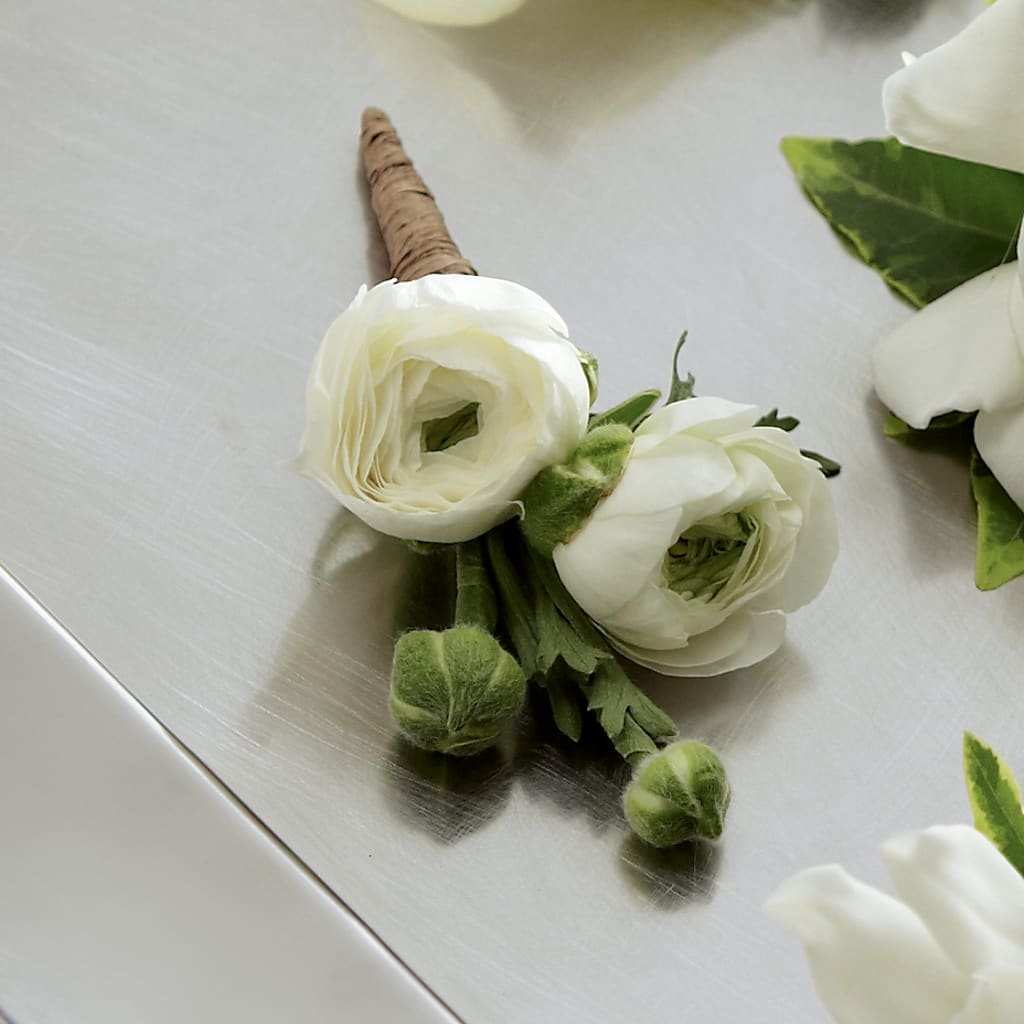 White Ranunculus Boutonniere – A Touch Of Gracious Living, Salem OH