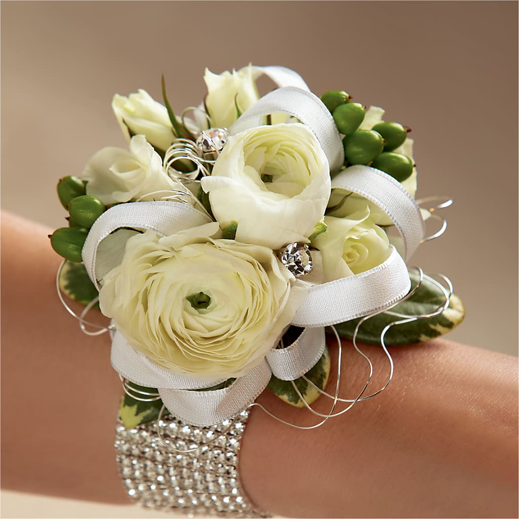 White Wedding Corsage – A Touch Of Gracious Living, Salem OH