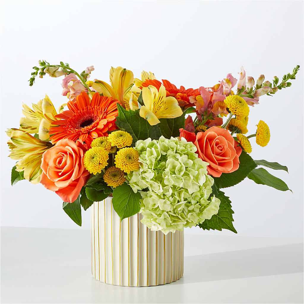 Autumn Sunshine Bouquet with Ivory Vase –  A Touch Of Gracious Living, Salem OH