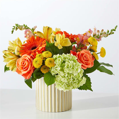 Autumn Sunshine Bouquet with Ivory Vase –  A Touch Of Gracious Living, Salem OH