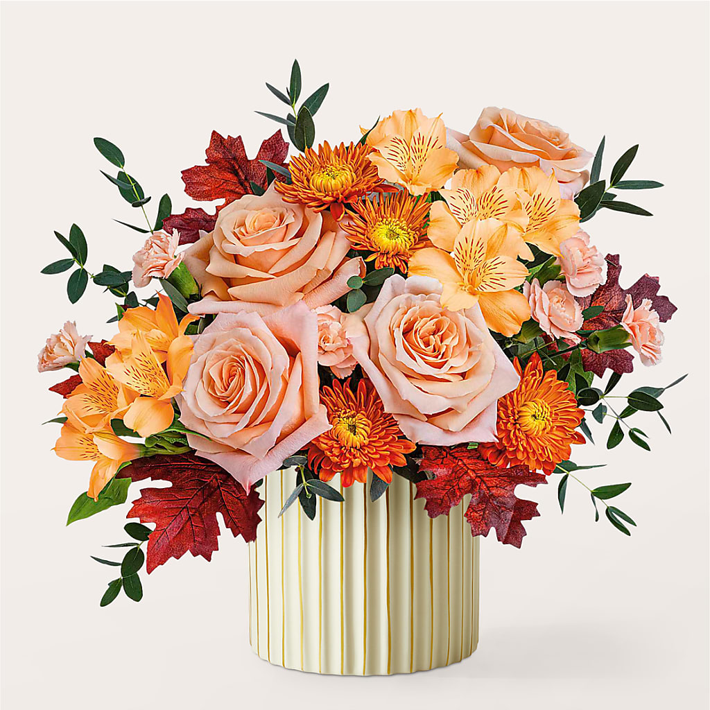 Spiced Latte Bouquet with Ivory Vase –  A Touch Of Gracious Living, Salem OH