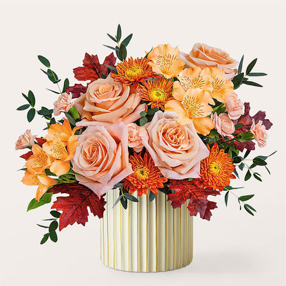 Spiced Latte Bouquet with Ivory Vase –  A Touch Of Gracious Living, Salem OH