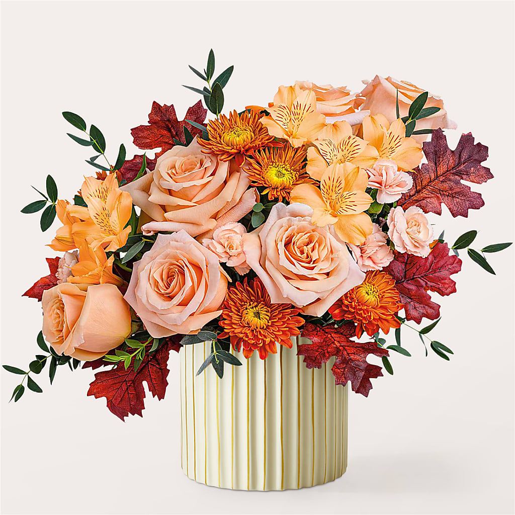 Spiced Latte Bouquet with Ivory Vase –  A Touch Of Gracious Living, Salem OH