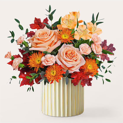 Spiced Latte Bouquet with Ivory Vase –  A Touch Of Gracious Living, Salem OH