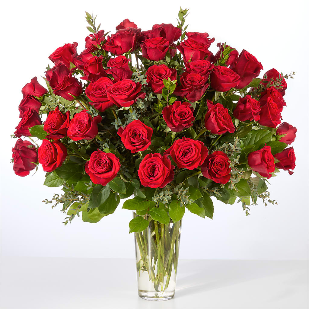 Forever Yours Fifty Stem Red Rose Bouquet –  A Touch Of Gracious Living, Salem OH