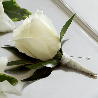 White Rose Boutonniere –  A Touch Of Gracious Living, Salem OH